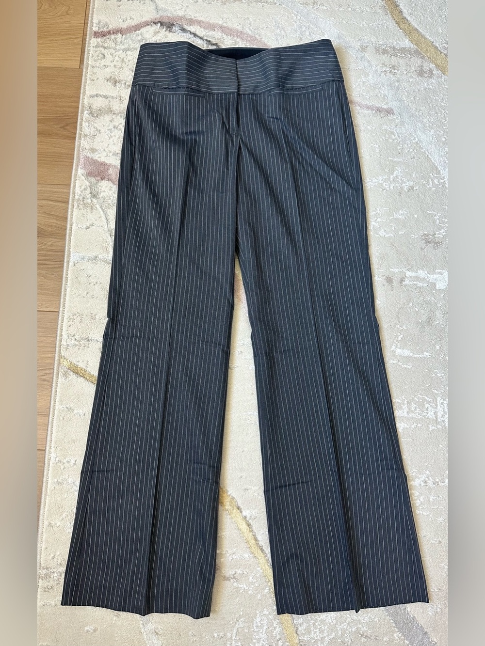 Express Gray Pinstripe Editor Pant